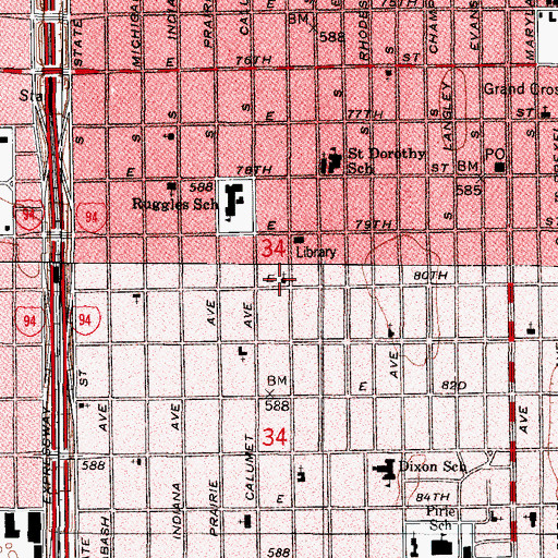 Topographic Map of Ephphatha Lutheran Church of the Deaf, IL