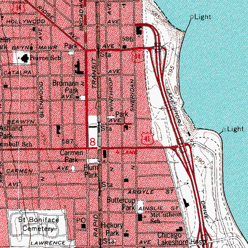Topographic Map of Epworth United Methodist Church, IL