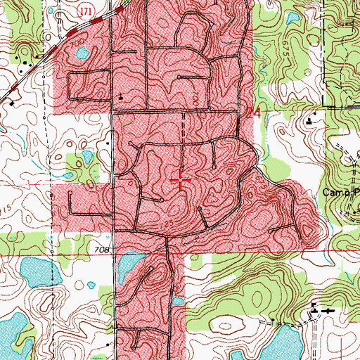 Topographic Map of Equestrian Estates, IL