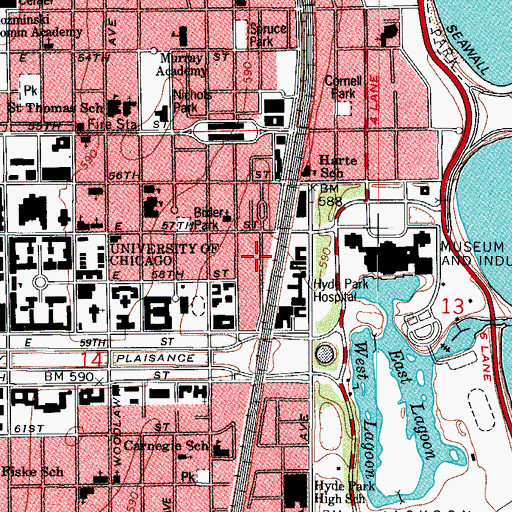 Topographic Map of Ernest W Heath House, IL