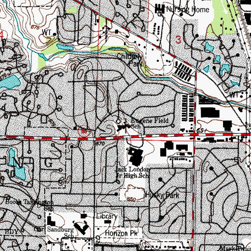 Topographic Map of Eugene Field School, IL