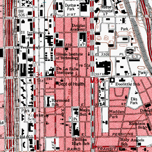 Topographic Map of Eulien Barber College, IL