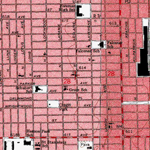Topographic Map of Evangel Assembly of God Church, IL