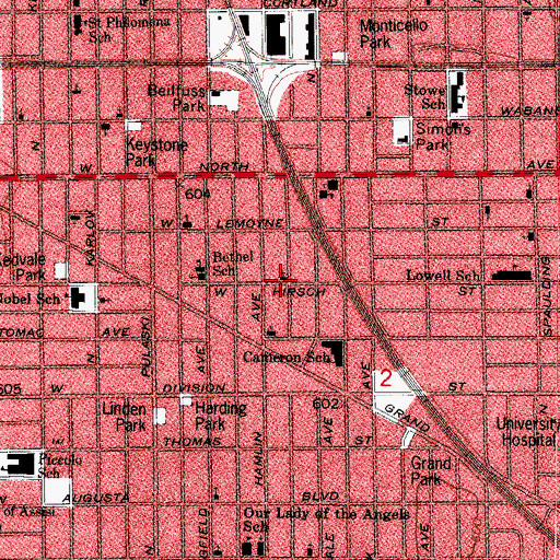 Topographic Map of Evangelical Christian Church, IL