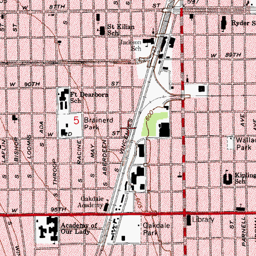 Topographic Map of Evangelical Christian School, IL