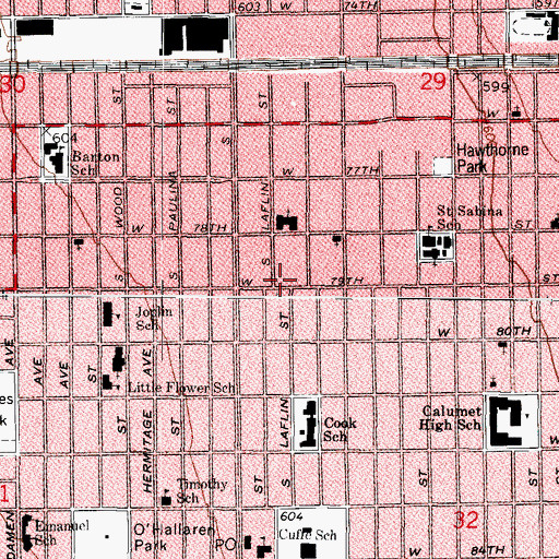 Topographic Map of Evangelical Church of God in Christ, IL