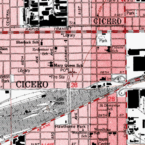 Topographic Map of Evangelical Spiritual Church, IL