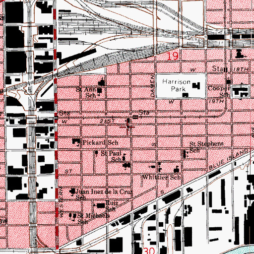 Topographic Map of Evangelische Lutherische Schule, IL