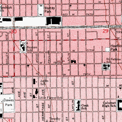 Topographic Map of Evangelist Hope Church, IL