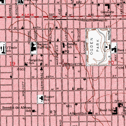 Topographic Map of Evangelistic Miracle Crusade Deliverance Church in Holiness, IL