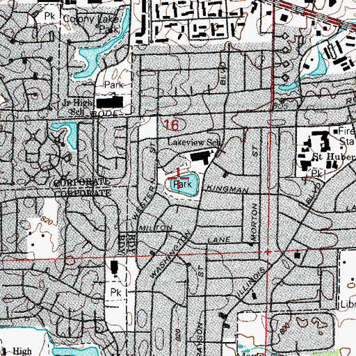 Topographic Map of Evergreen Park, IL