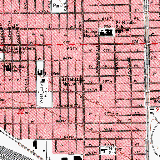 Topographic Map of Balzekas Museum, IL