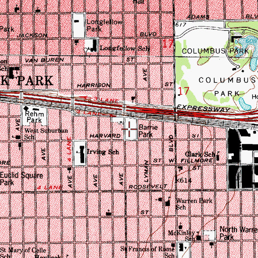 Topographic Map of Barrie Park, IL