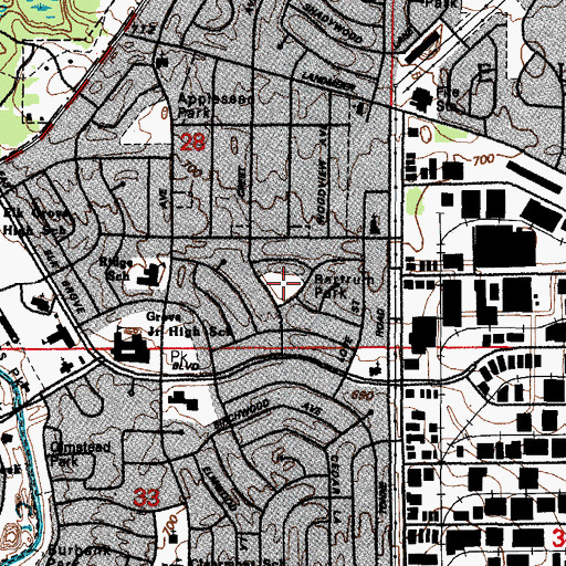 Topographic Map of Bartrum Park, IL