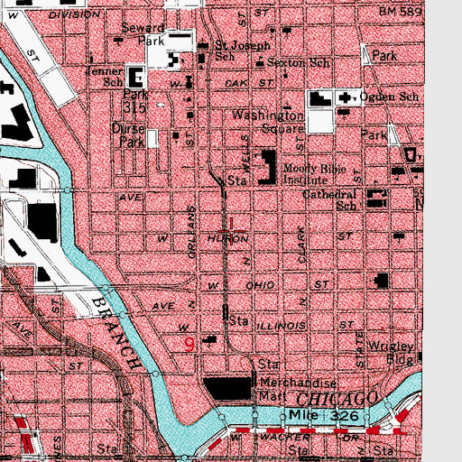 Topographic Map of Bauer Building, IL