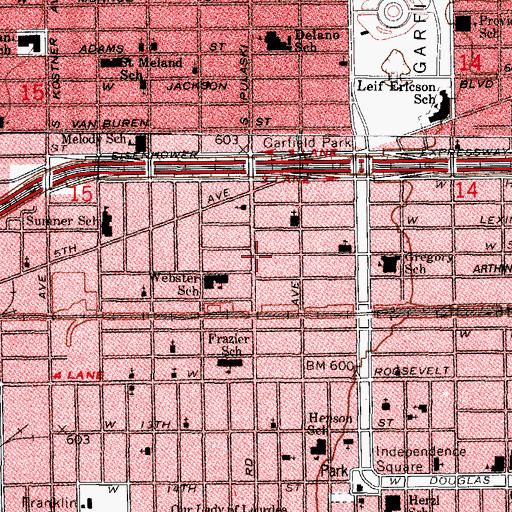 Topographic Map of Believers Trinity Missionary Baptist Church, IL