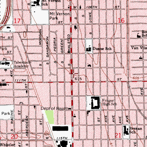 Topographic Map of Bell School of Performing Arts, IL