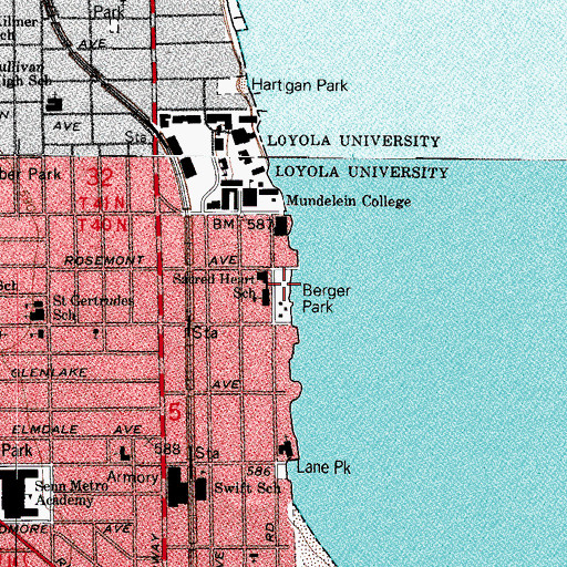 Topographic Map of Berger Park, IL