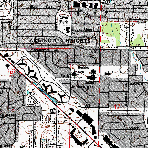 Topographic Map of Berkley School, IL