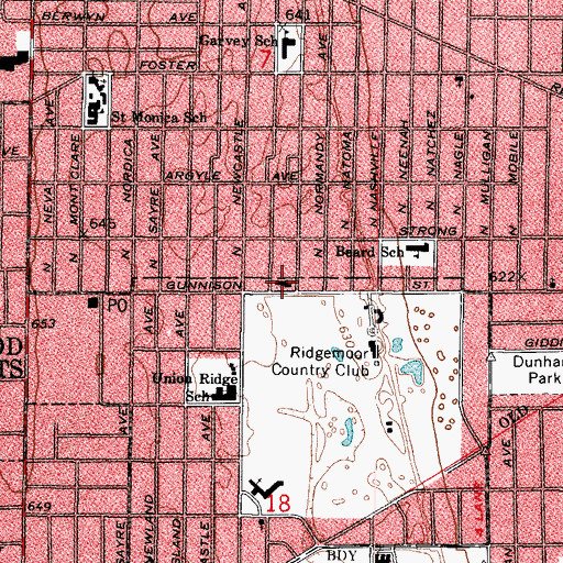 Topographic Map of Bethany Baptist Church, IL