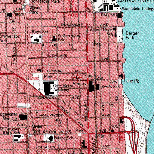 Topographic Map of Bethany Evangelical Lutheran Church, IL