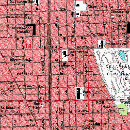 Topographic Map of Bethany United Church of Christ, IL