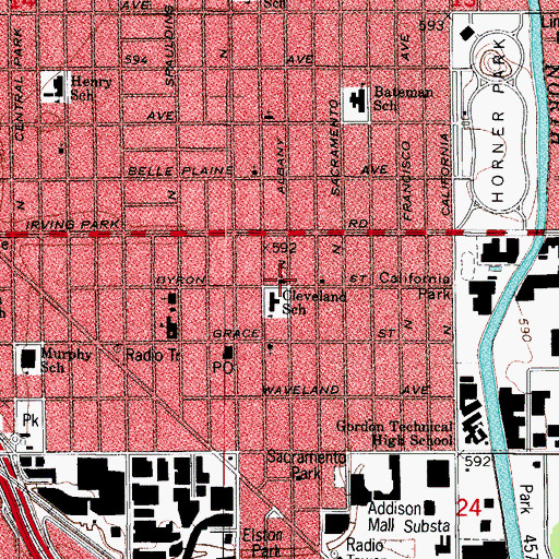 Topographic Map of Bethany United Methodist Church, IL