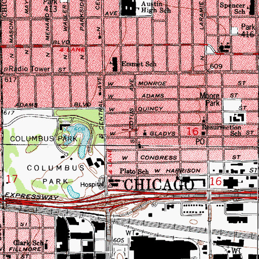 Topographic Map of Bethel Apostolic Church, IL