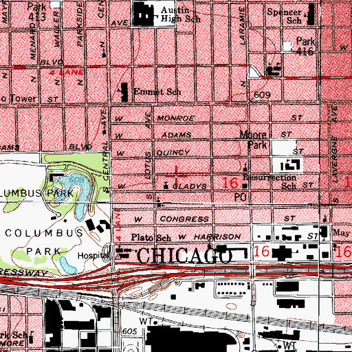 Topographic Map of Bethel Apostolic Church, IL