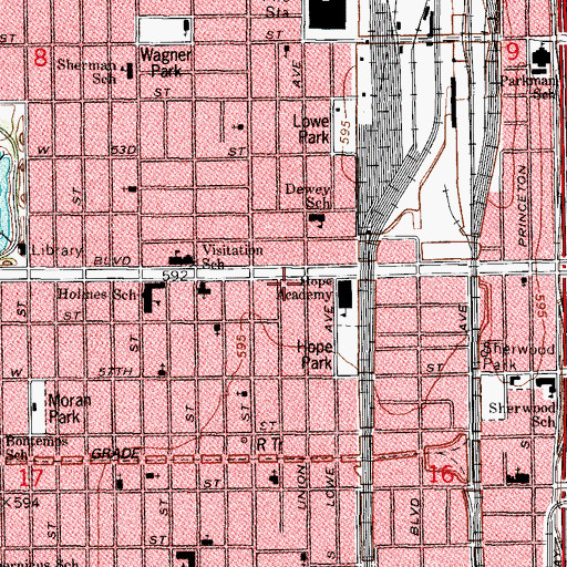 Topographic Map of Bethel Apostolic Church of Christ, IL