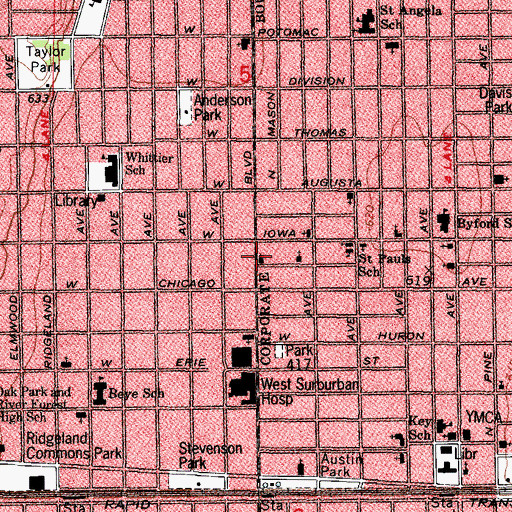 Topographic Map of Bethel Evangelical Lutheran Church, IL