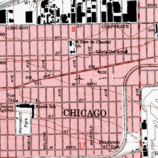 Topographic Map of Bethel Reformed Church, IL