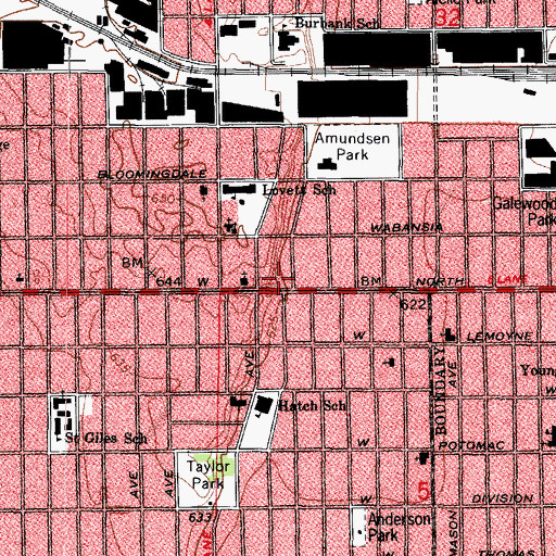 Topographic Map of Bethel Temple Assembly of God Church, IL
