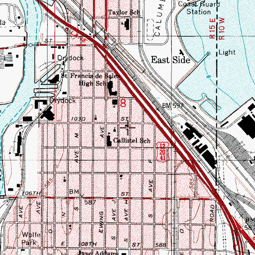 Topographic Map of Bethlehem Lutheran School, IL