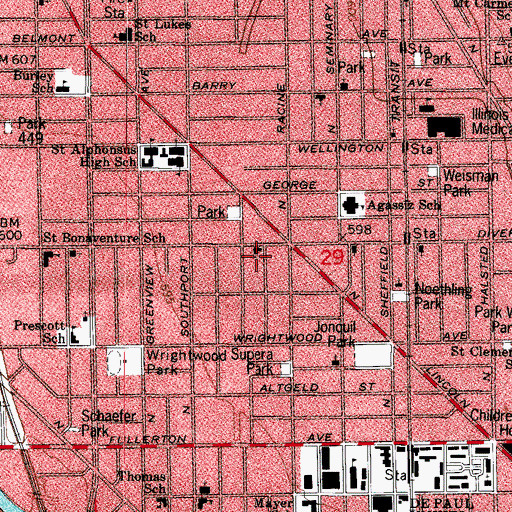 Topographic Map of Bethlehem United Church of Christ, IL