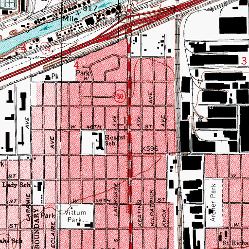 Topographic Map of Bible Way Evangelistical Church, IL