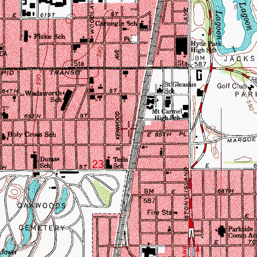 Topographic Map of Bill Hollins Dancing Studio, IL