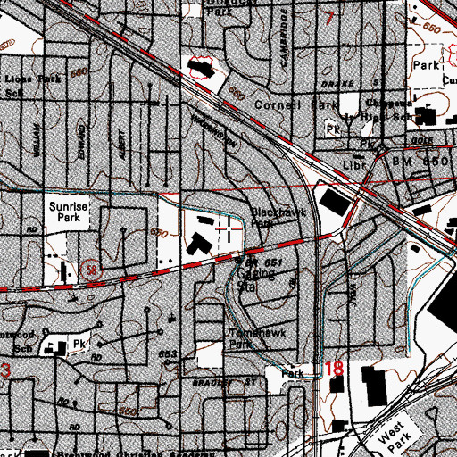 Topographic Map of Blackhawk Park, IL