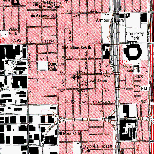 Topographic Map of Bridgeport Academy South, IL