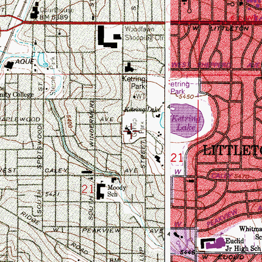 Topographic Map of Gallup Park, CO