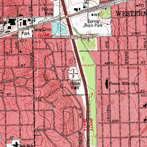 Topographic Map of Brook Park, IL