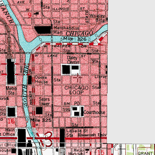 Topographic Map of Brunswick Building, IL