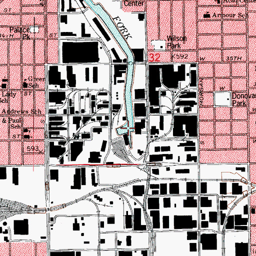 Topographic Map of Bubbly Creek (historical), IL
