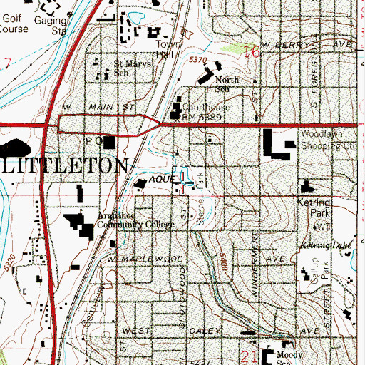 Topographic Map of Sterne Park, CO