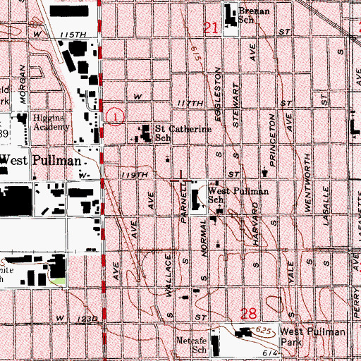 Topographic Map of Bunnyland Developmental Day Care Center, IL