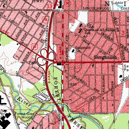 Topographic Map of Business Training Institute, IL