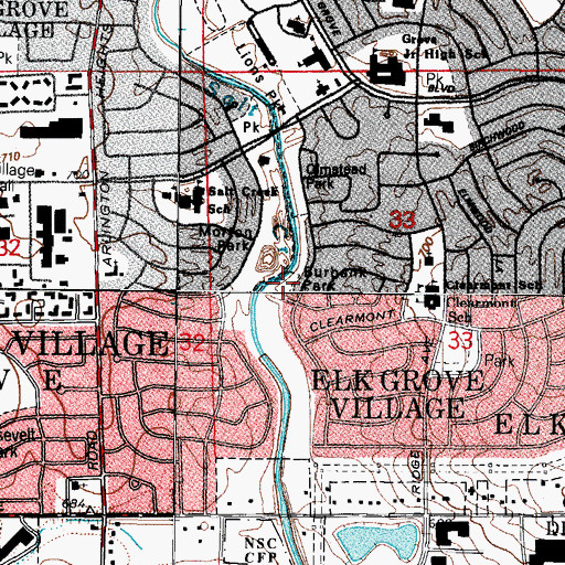 Topographic Map of Burbank Park, IL