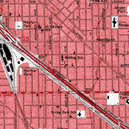 Topographic Map of Calvary Lutheran Church, IL