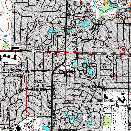 Topographic Map of Cambridge Park, IL