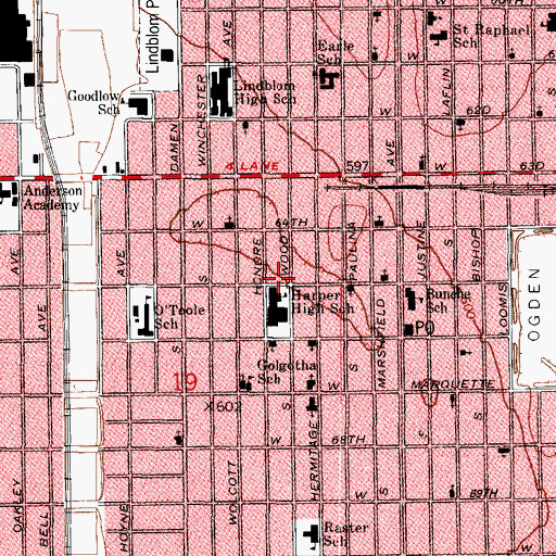 Topographic Map of Capernaum Missionary Baptist Church, IL